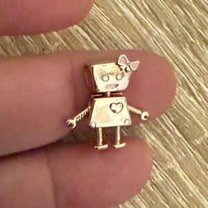 Rose Gold Robot Charm Pendant